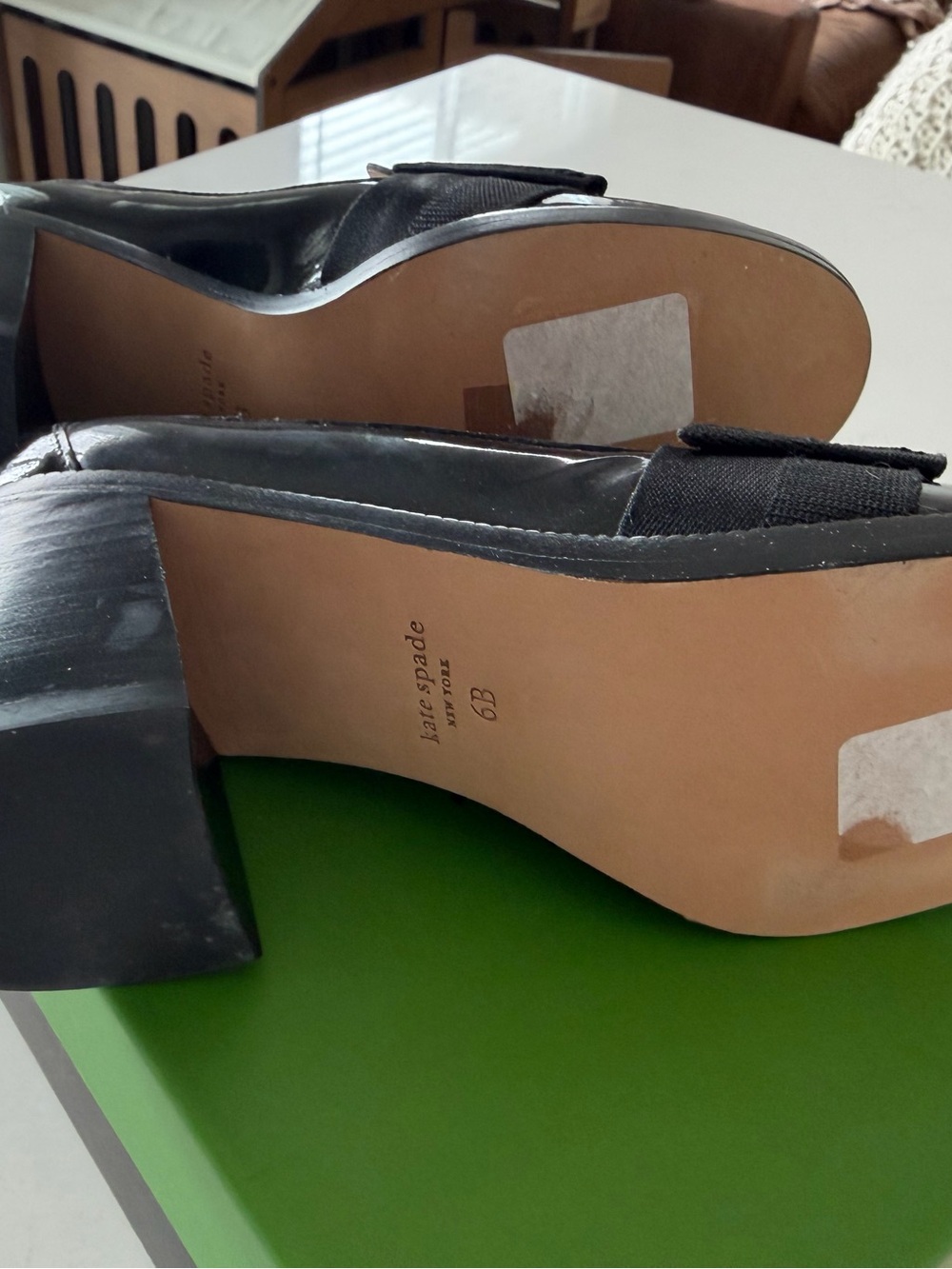 kate spade Black Patent Loafers with Bow Accent - Picture 7 of 10